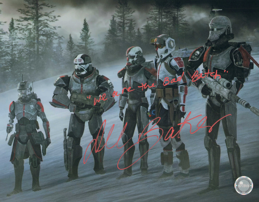 Dee Bradley Baker as Clone Force 99 in Star Wars: The Bad Batch (SWAU) Signed 11x14 Photo with Quote