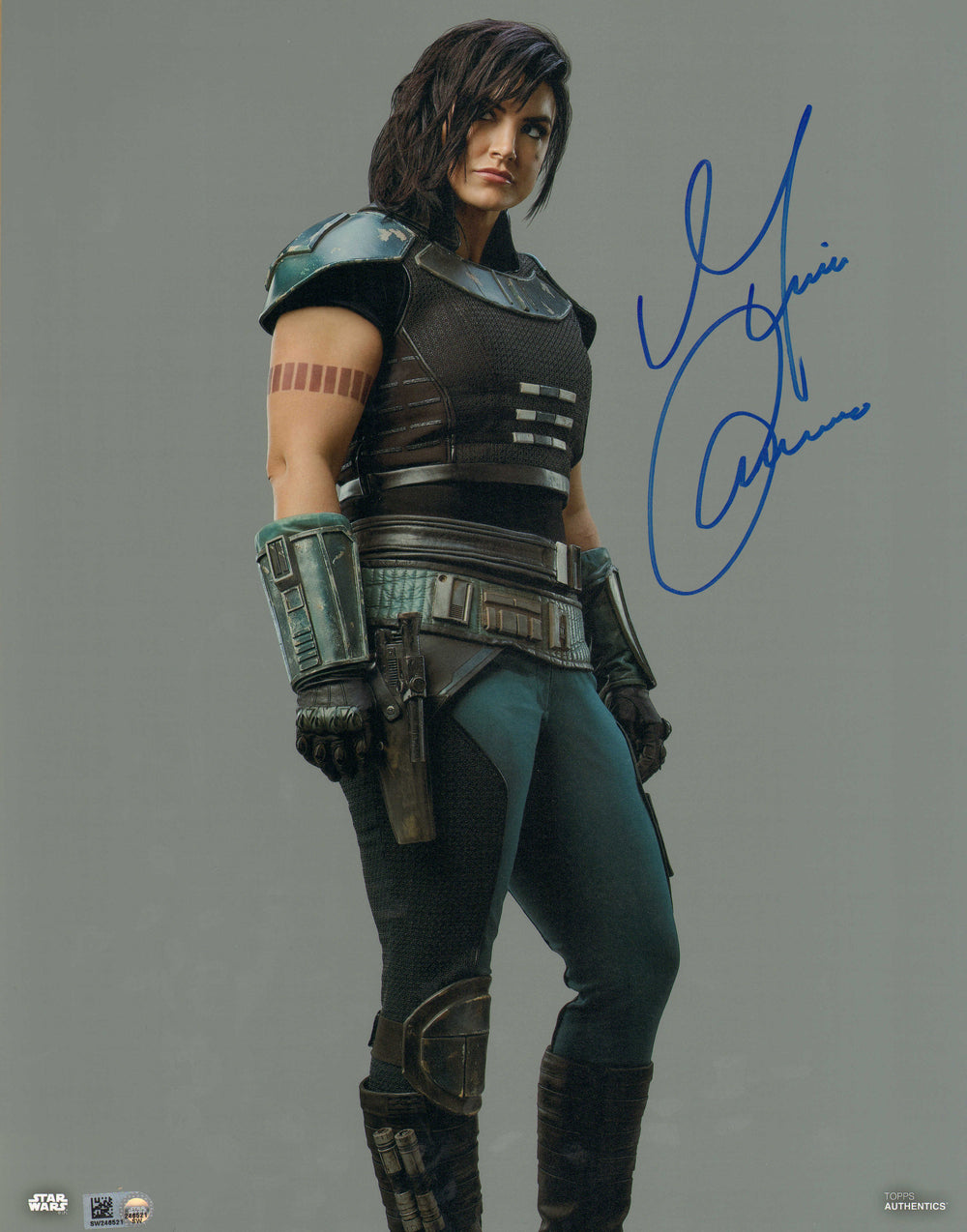 Gina Carano as Cara Dune in Star Wars: The Mandalorian (Topps Star Wars Authentics) Signed 11x14 Photo