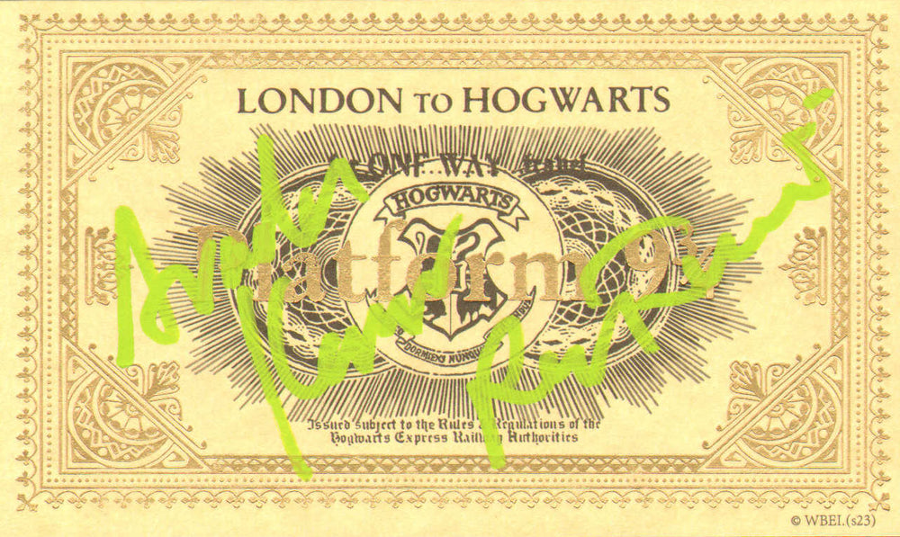 Ralph Fiennes as Lord Voldemort in Harry Potter Hogwarts Express Prop Replica Train Ticket with Quote