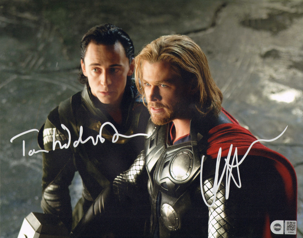 Chris Hemsworth as Thor & Tom Hiddleston as Loki in Thor (SWAU) Signed 11x14 Photo