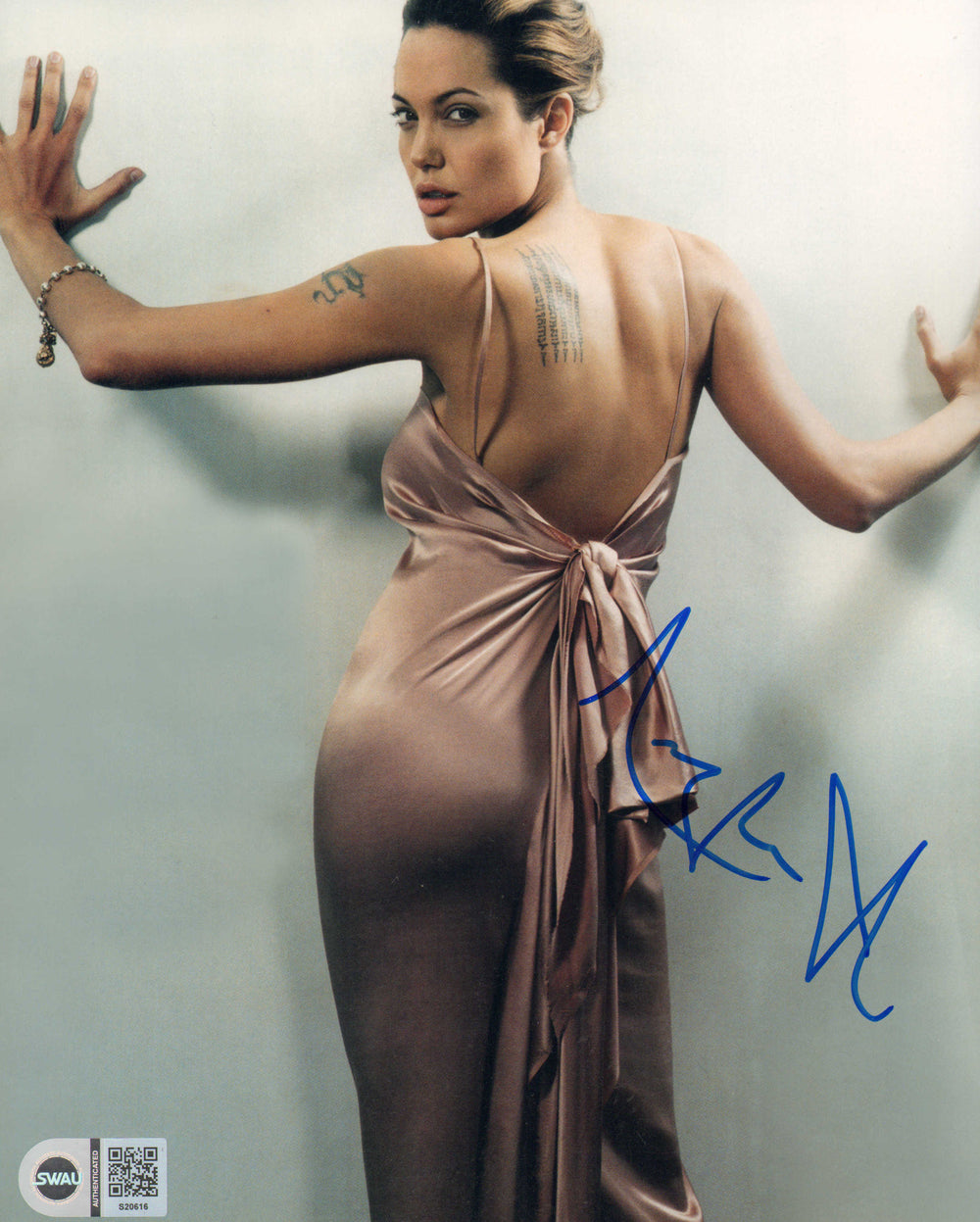 Angelina Jolie from Tomb Raider, Mr. & Mrs. Smith, The Eternals, & Maleficent Sexy (SWAU) Signed 8x10 Photo