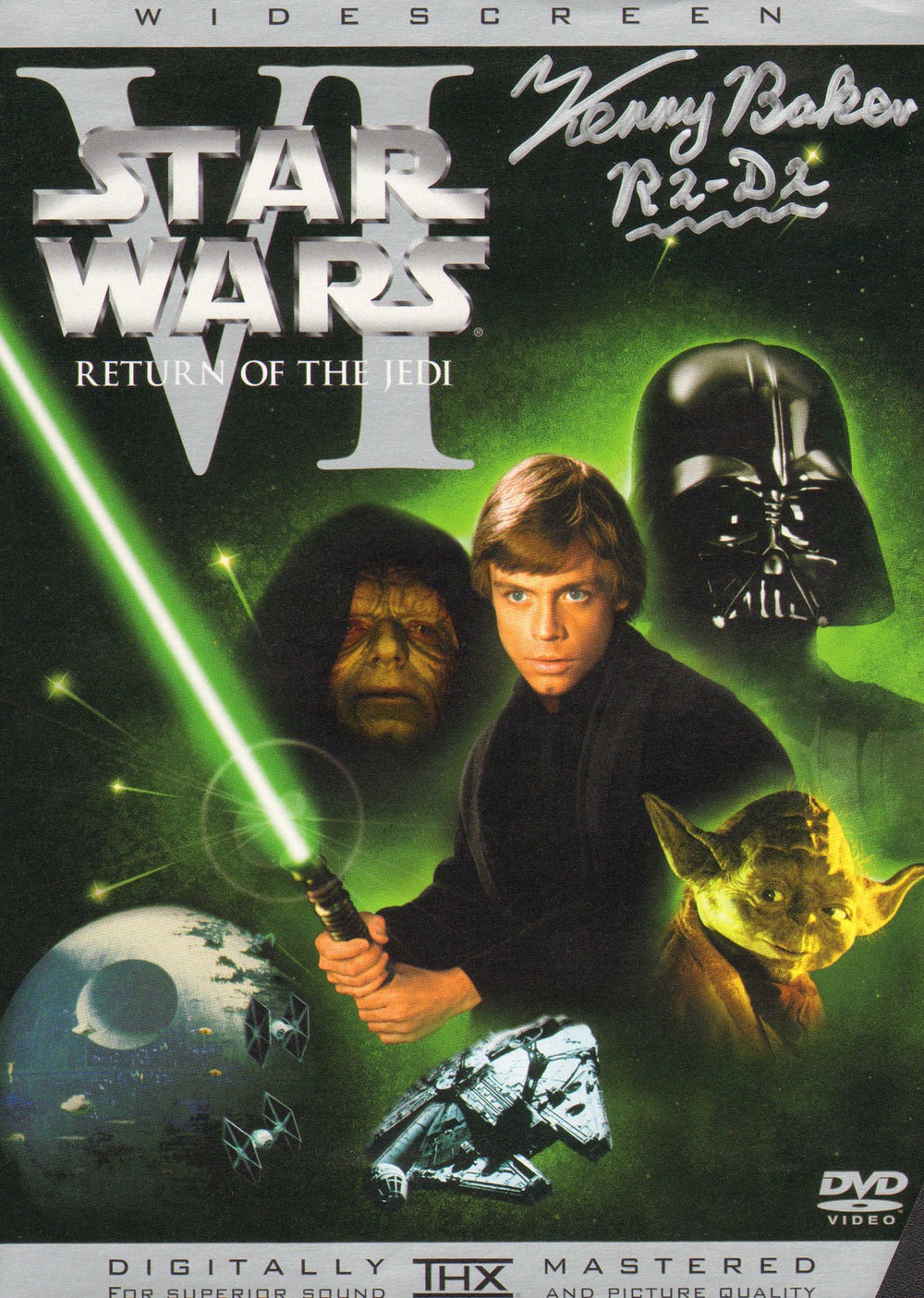 Kenny Baker as R2-D2 in Star Wars: Return of the Jedi Signed DVD Cover