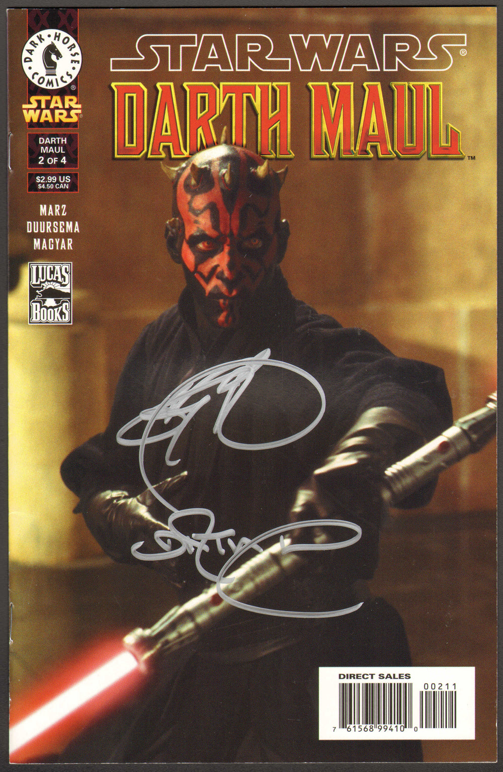 Ray Park as Darth Maul in Star Wars Episode I: The Phantom Menace Signed Comic Book with Character Name