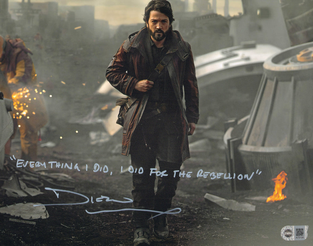 Diego Luna as Cassian Andor in Star Wars: Andor (SWAU) Signed 11x14 Photo with Great Quote