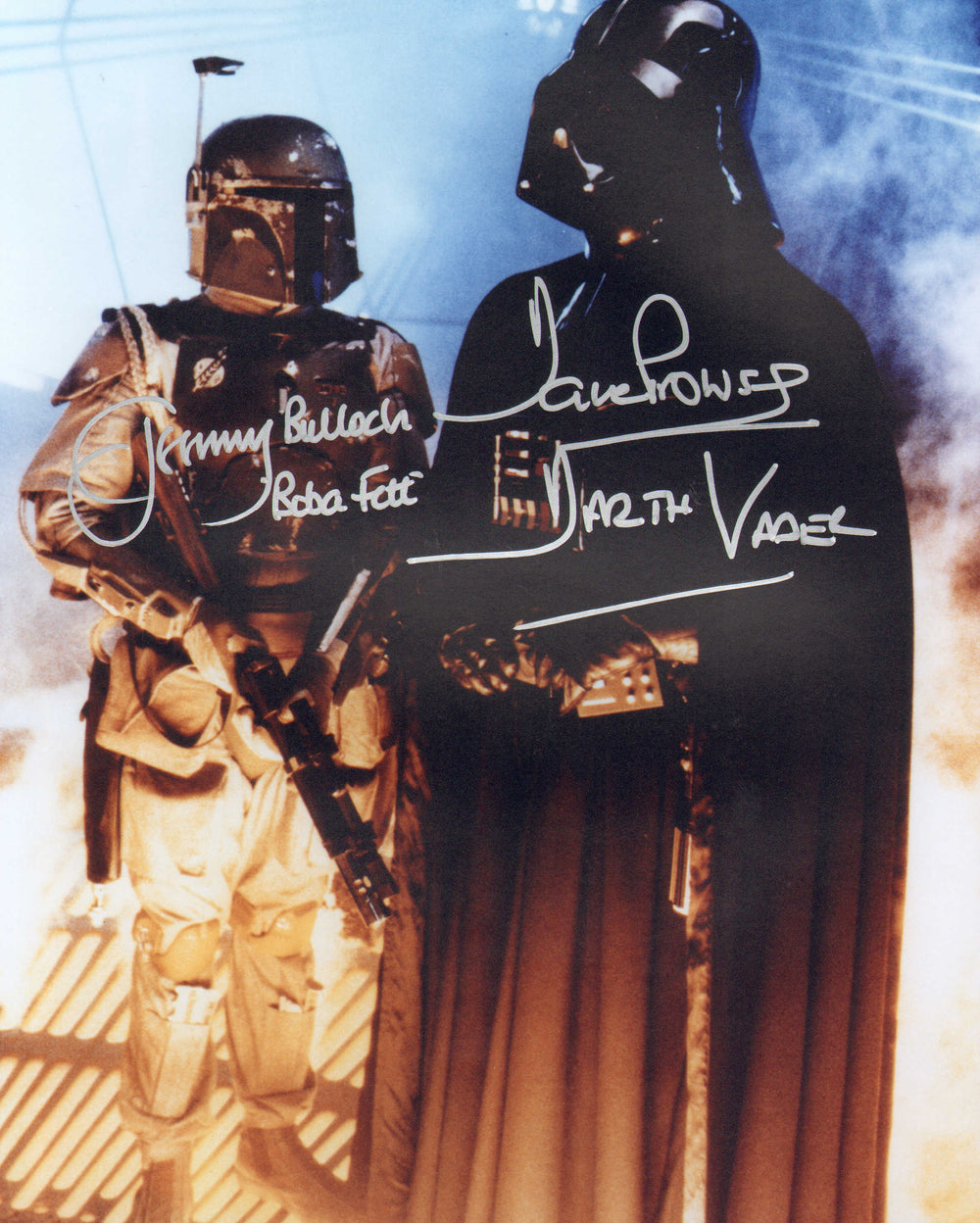 Dave Prowse Darth Vader & Jeremy Bulloch Boba Fett in Star Wars: The Empire Strikes Back Signed 8x10 Photo