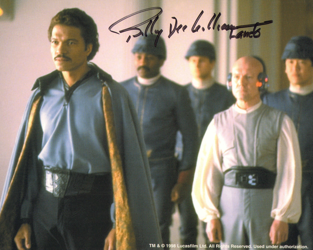 Billy Dee Williams as Lando in Star Wars: The Empire Strikes Back (Coolwaters) Signed 8x10 Photo with Character Name