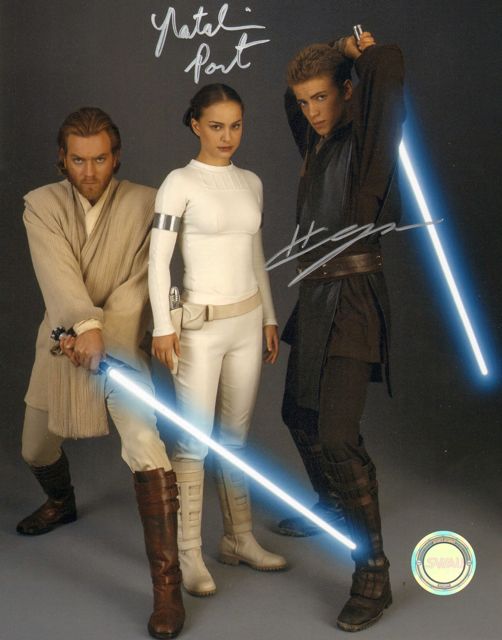 Natalie Portman as Padme Amidala & Hayden Christensen as Anakin Skywalker in Star Wars Episode II: Attack of the Clones (SWAU) Signed 8x10 Photo