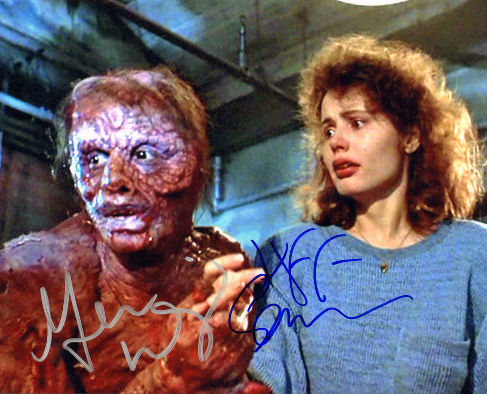 Jeff Goldblum as Seth Brundle & Geena Davis as Ronnie Quaife in The Fly Signed 8x10 Photo