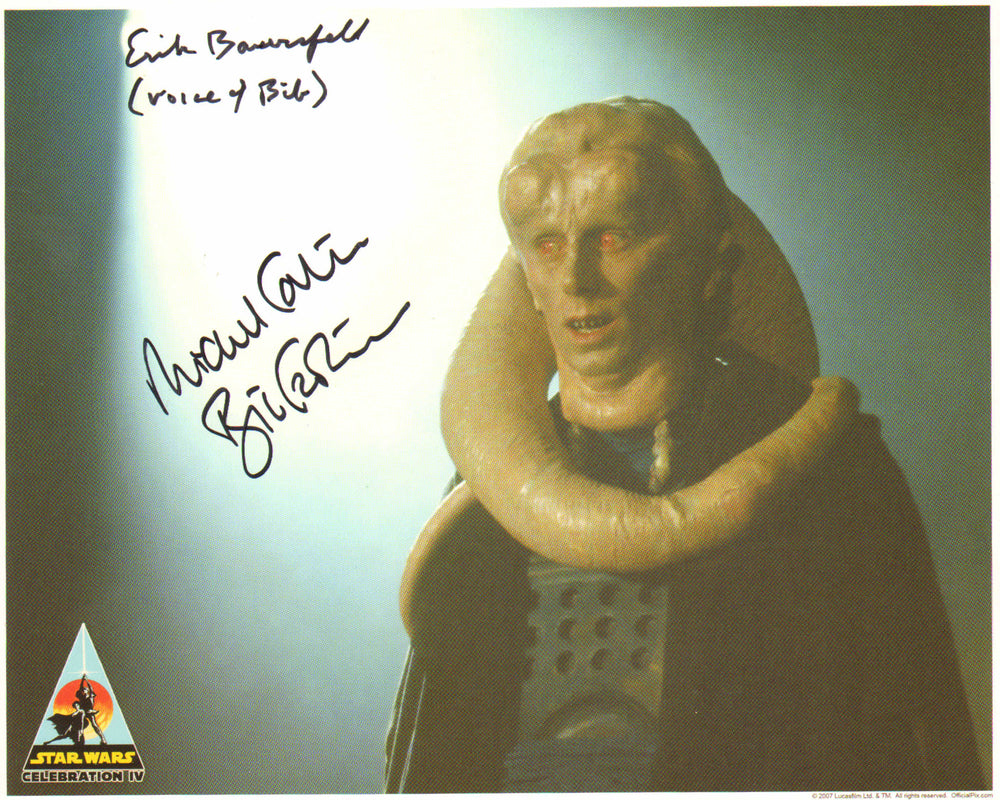 Erik Bauersfeld & Michael Carter as Bib Fortuna in Star Wars: Return of the Jedi (Official Pix Celebration IV) Signed 8x10 Photo