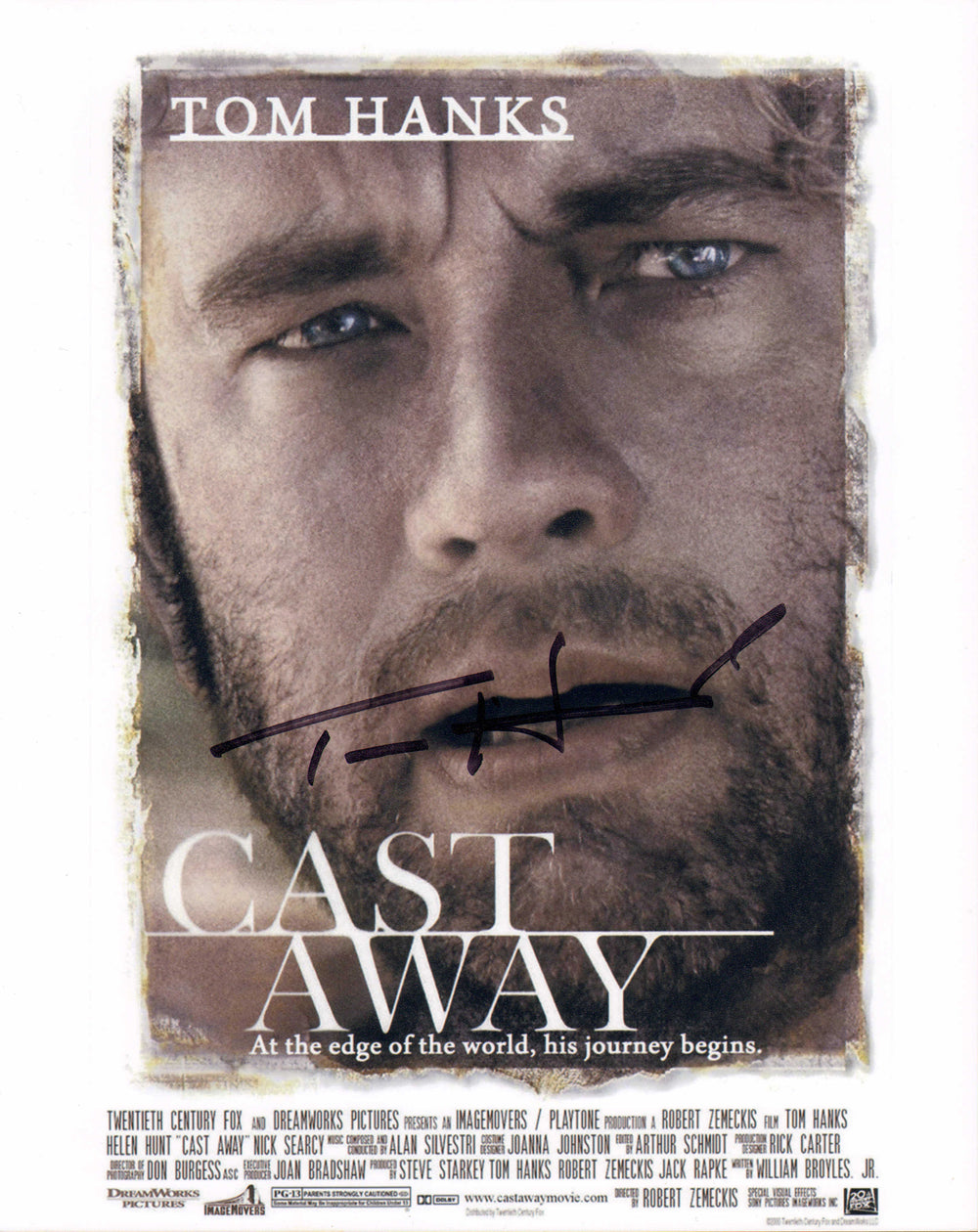 Tom Hanks as Chuck Noland in Cast Away Signed 8x10 Mini Poster
