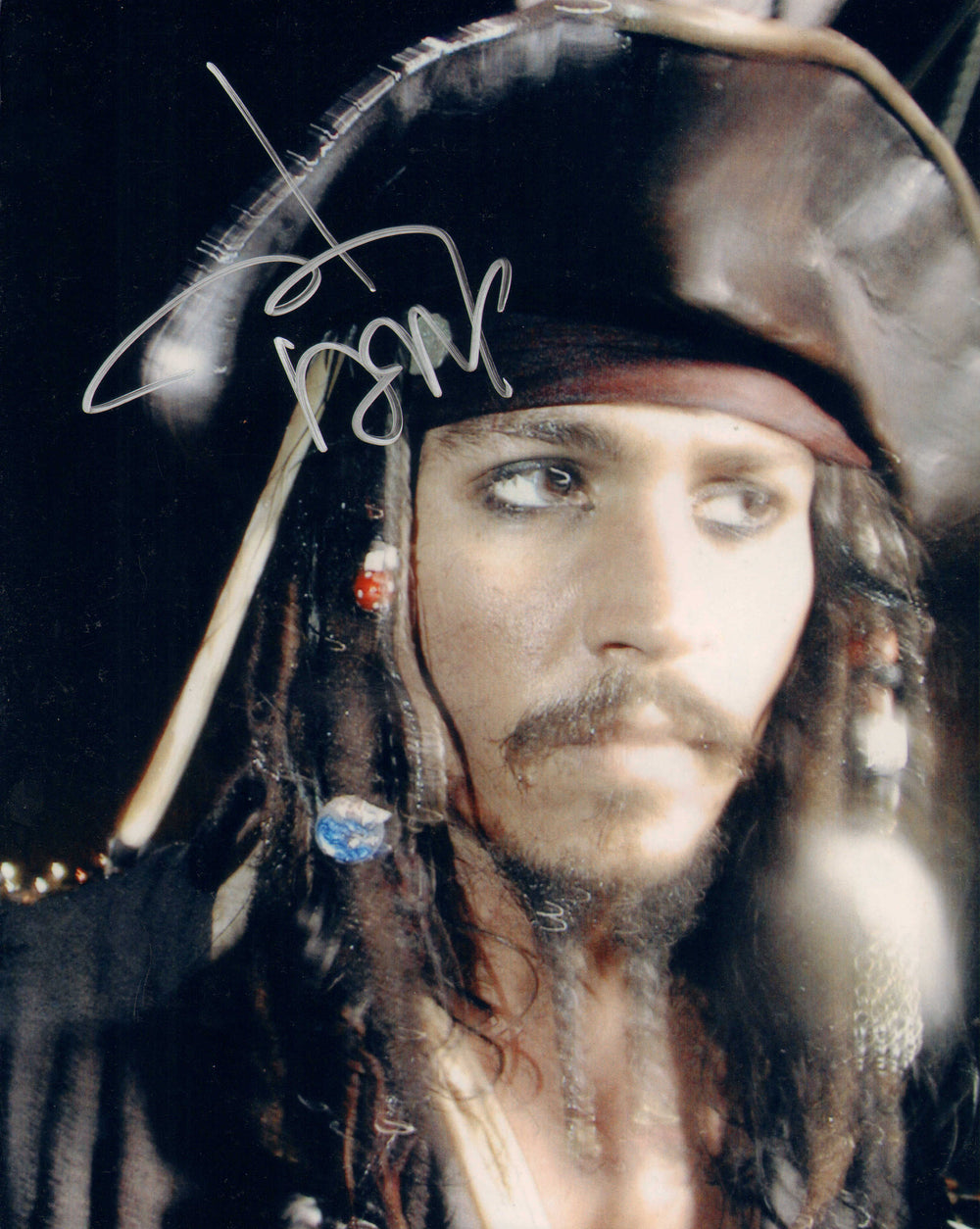 Johnny Depp as Captain Jack Sparrow in Pirates of the Caribbean Signed 8x10 Photo
