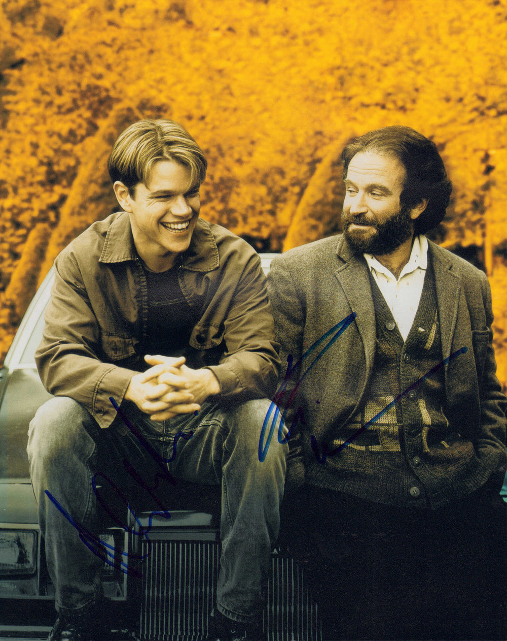 Robin Williams as Dr. Sean Maguire & Matt Damon as Will Hunting in Good Will Hunting Signed 8x10 Photo