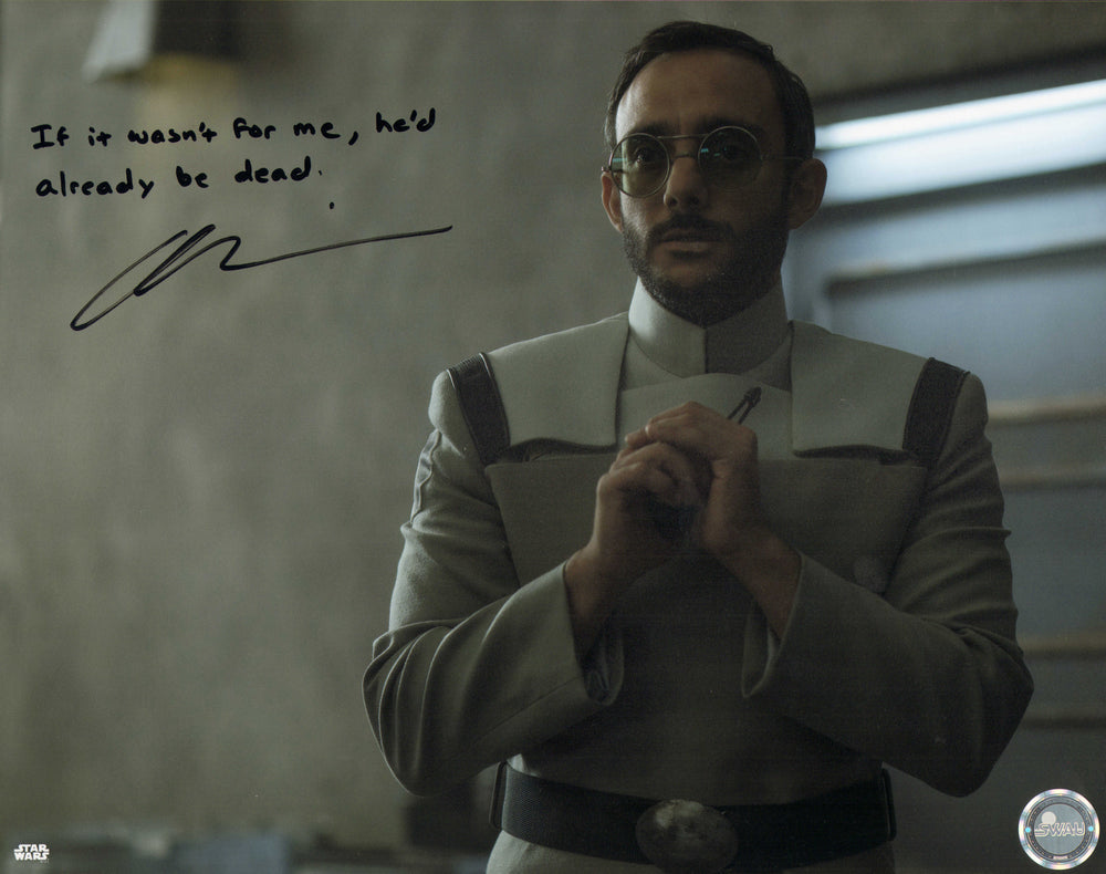 Omid Abtahi as Dr. Pershing in Star Wars: The Mandalorian (SWAU) Signed 11x14 Photo with Character Name & Quote