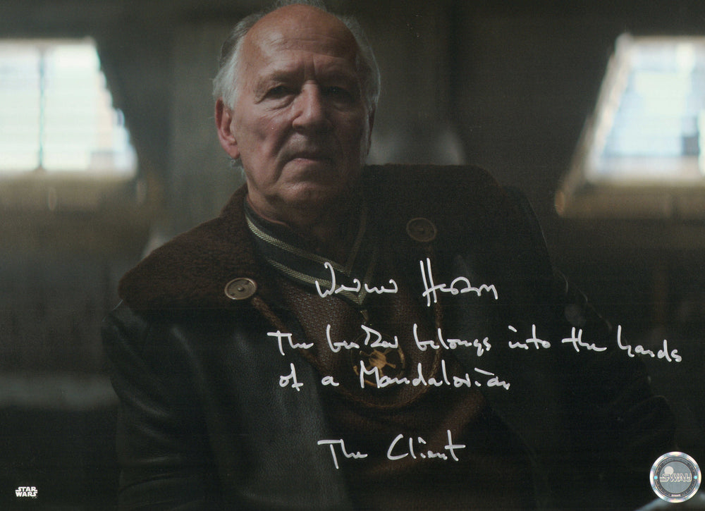 Werner Herzog as The Client in Star Wars: The Mandalorian (SWAU) Signed 11x14 Photo with Character Name & Quote