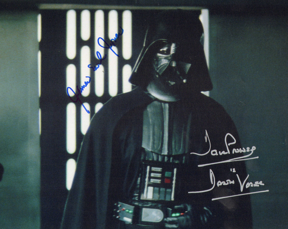 James Earl Jones & Dave Prowse as Darth Vader in Star Wars: A New Hope Signed 8x10 Photo with Character Name