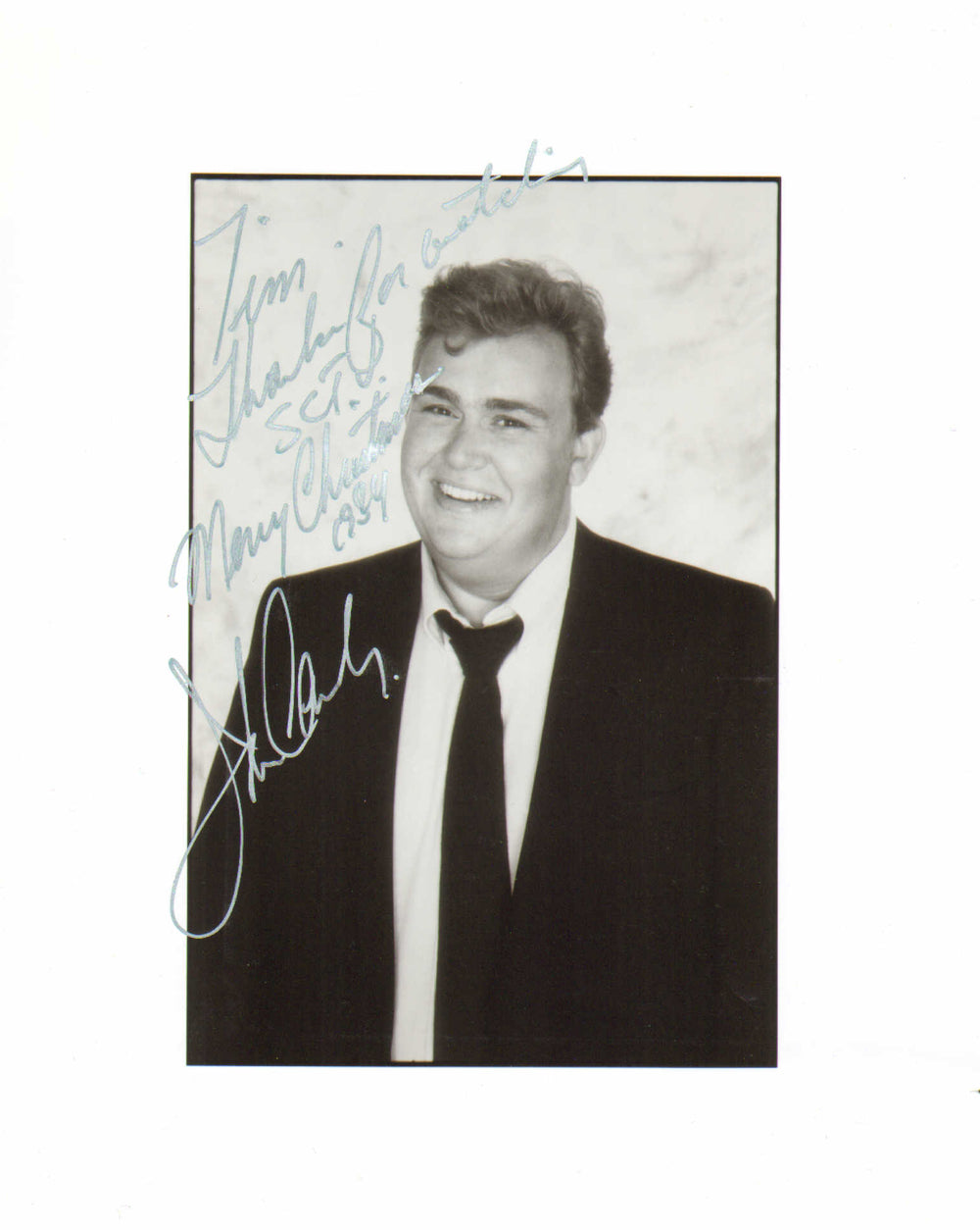 John Candy from Spaceballs, Planes Trains and Automobiles, National Lampoon's Vacation, & Home Alone Signed 8x10 Photo with Merry Christmas Inscription