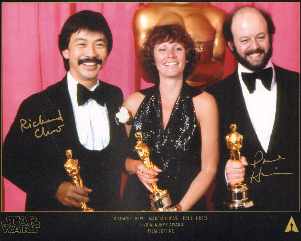 Paul Hirsch & Richard Chew at the 1978 Academy Awards Winning for Editing Star Wars: A New Hope Signed 8x10 Photo