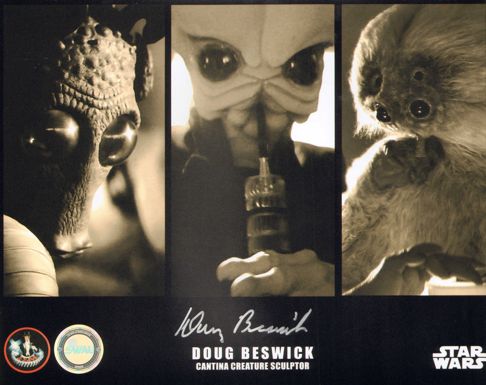 Doug Beswick Cantina Creature Sculptor of Star Wars: A New Hope (SWAU) Signed 8x10 Photo
