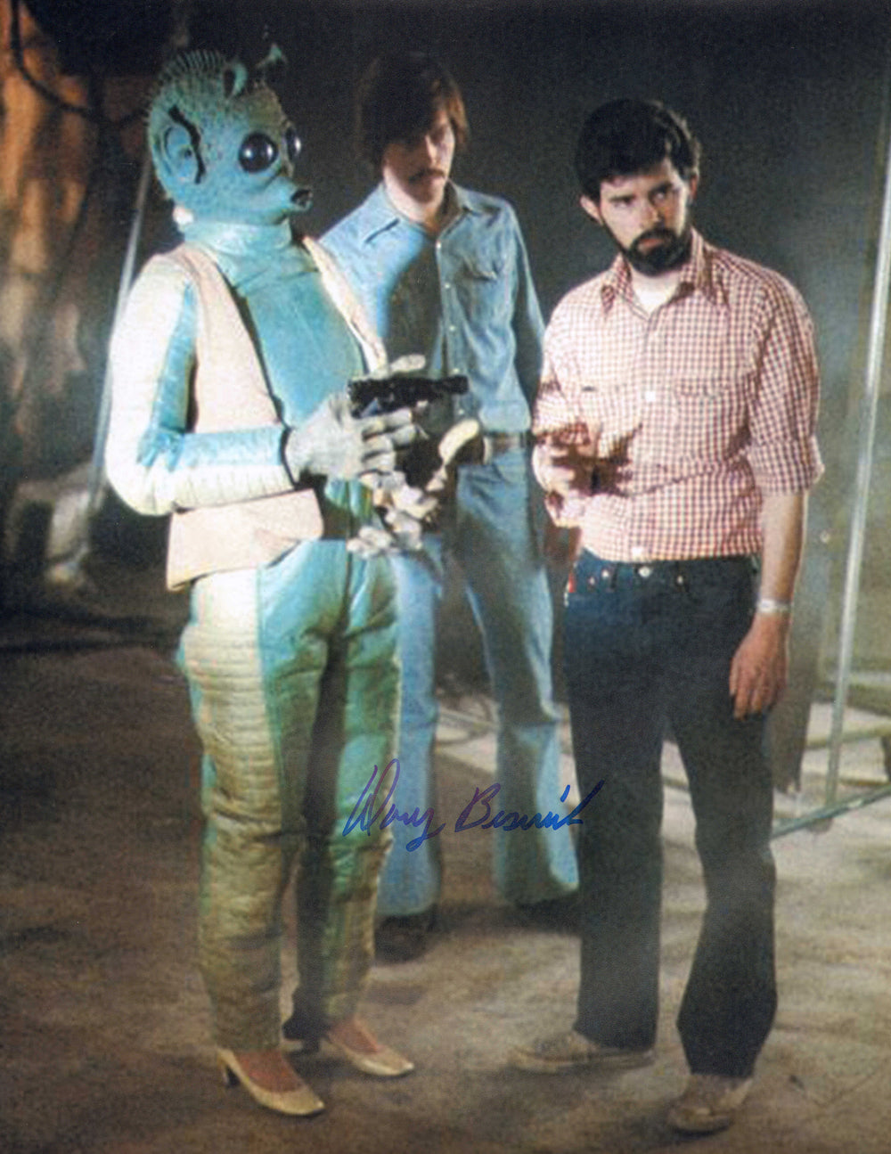 Doug Beswick with Greedo Behind the Scenes of Star Wars Signed 11x14 Photo