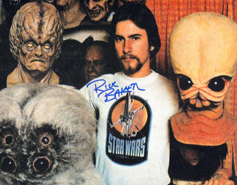 Rick Baker Make-Up Artist of Alien Masks Behind the Scenes of Star Wars: A New Hope Signed 11x14 Photo