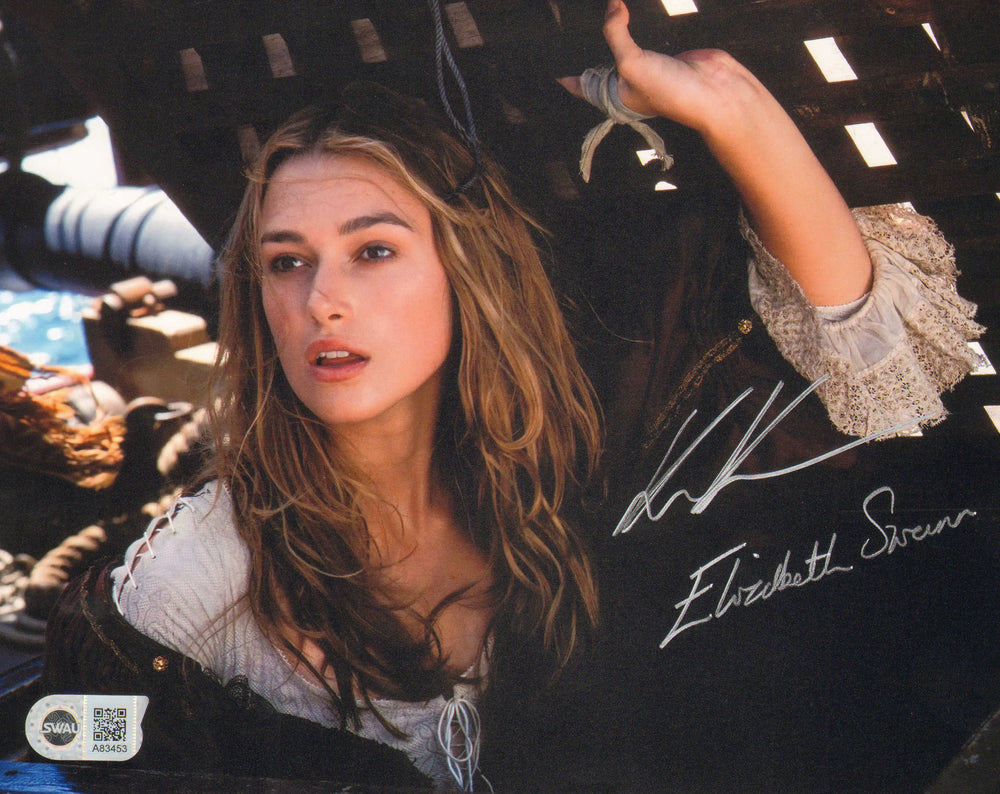 Keira Knightley as Elizabeth Swann in Pirates of the Caribbean: The Curse of the Black Pearl (SWAU) Signed 8x10 Photo with Character Name
