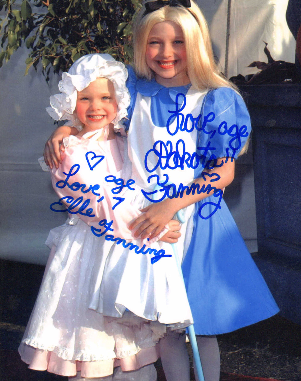 Dakota & Elle Fanning Sisters Childhood Vintage Signed 8x10 Photo