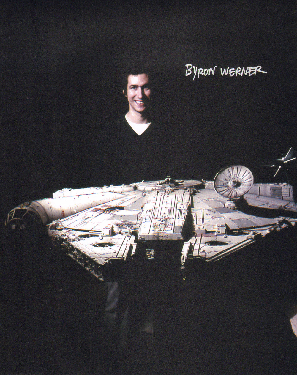 Byron Werner with Millennium Falcon Behind the Scenes of Star Wars Signed 8x10 Photo