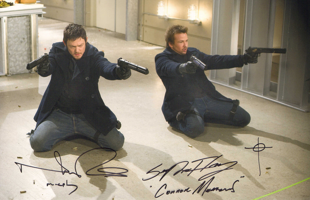 Norman Reedus as Murphy MacManus & Sean Patrick Flanery as Connor MacManus in The Boondock Saints Signed 12x18 Photo with Character Names