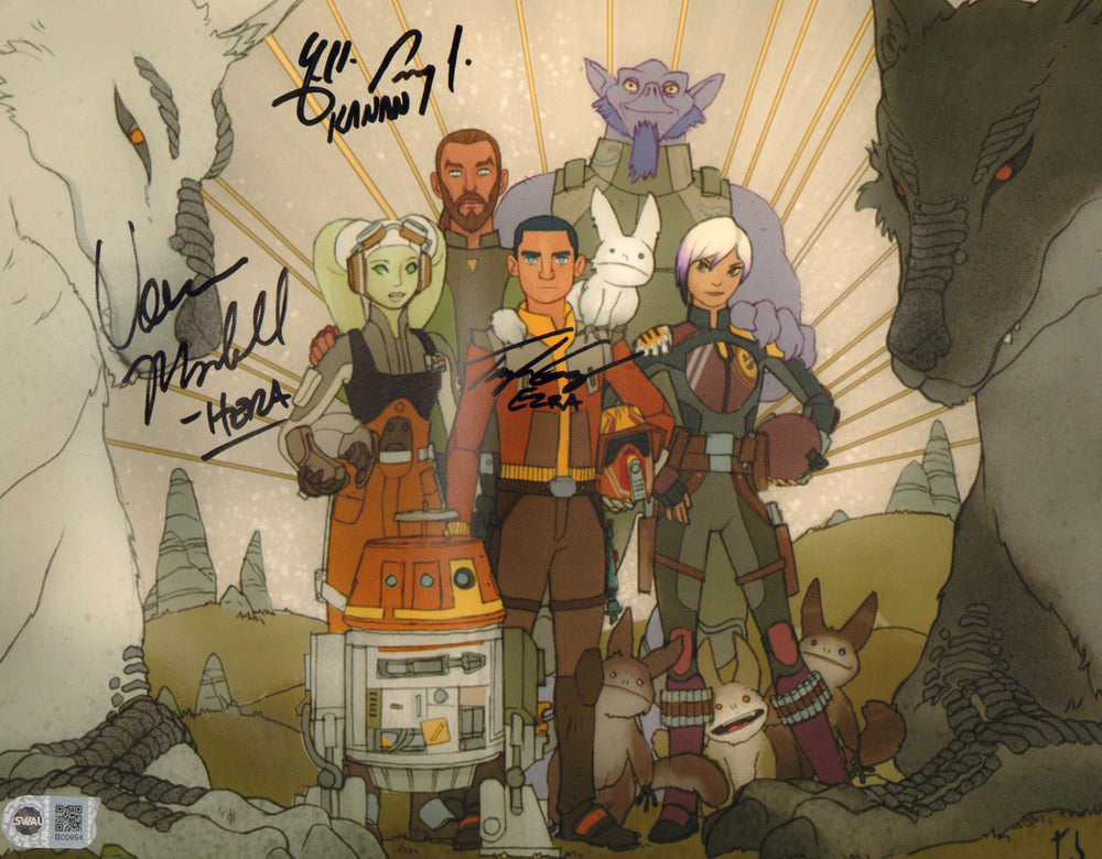 Star Wars: Rebels 11x14 Photo (SWAU) Cast Signed by Taylor Gray, Vanessa Marshall, & Freddie Prinze Jr.