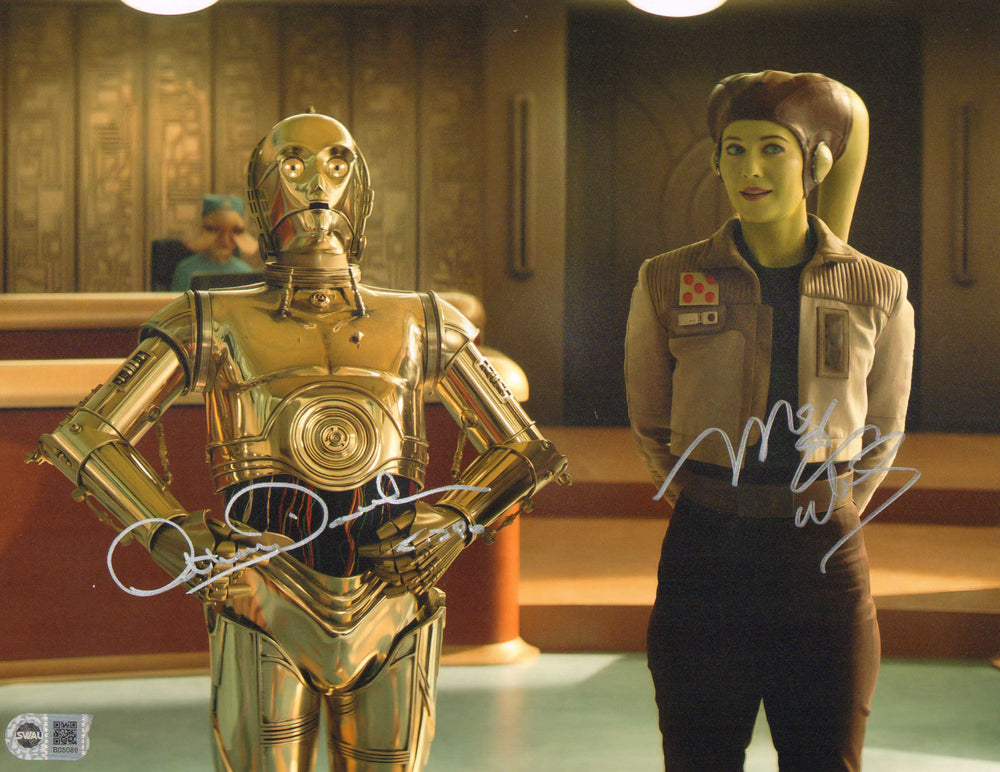 Mary Elizabeth Winstead as Hera Syndulla & Anthony Daniels as C-3PO in Star Wars: Ahsoka (SWAU) Signed 11x14 Photo