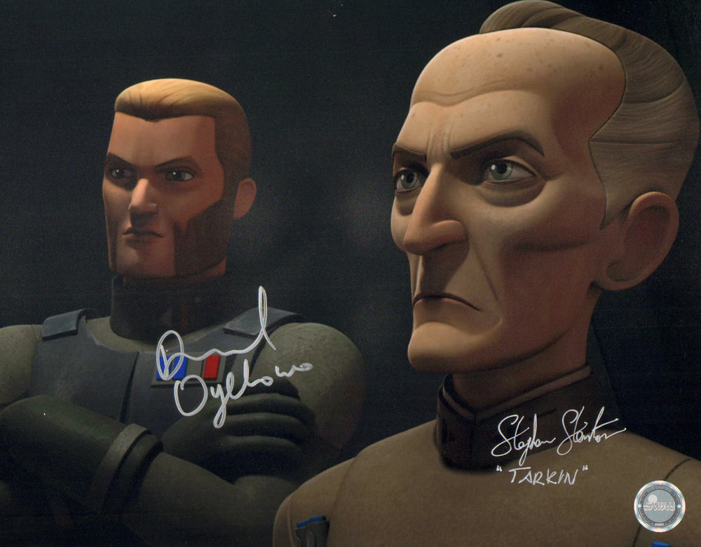 Stephen Stanton as Grand Moff Tarkin & David Oyelowo as Alexsandr Kallus in Star Wars: Rebels (SWAU) Signed 11x14 Photo with Character Name