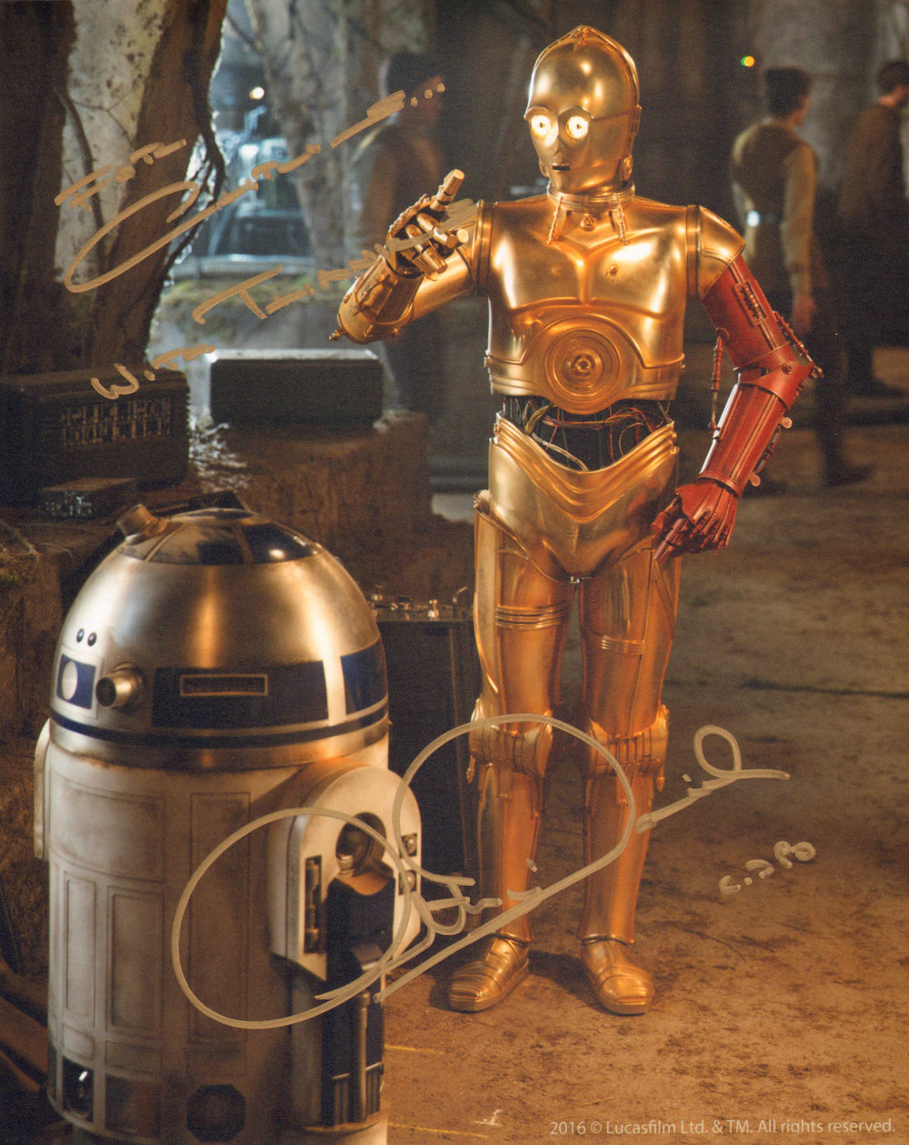 Anthony Daniels as C-3PO in Star Wars: The Force Awakens Signed 8x10 Photo with Character Name