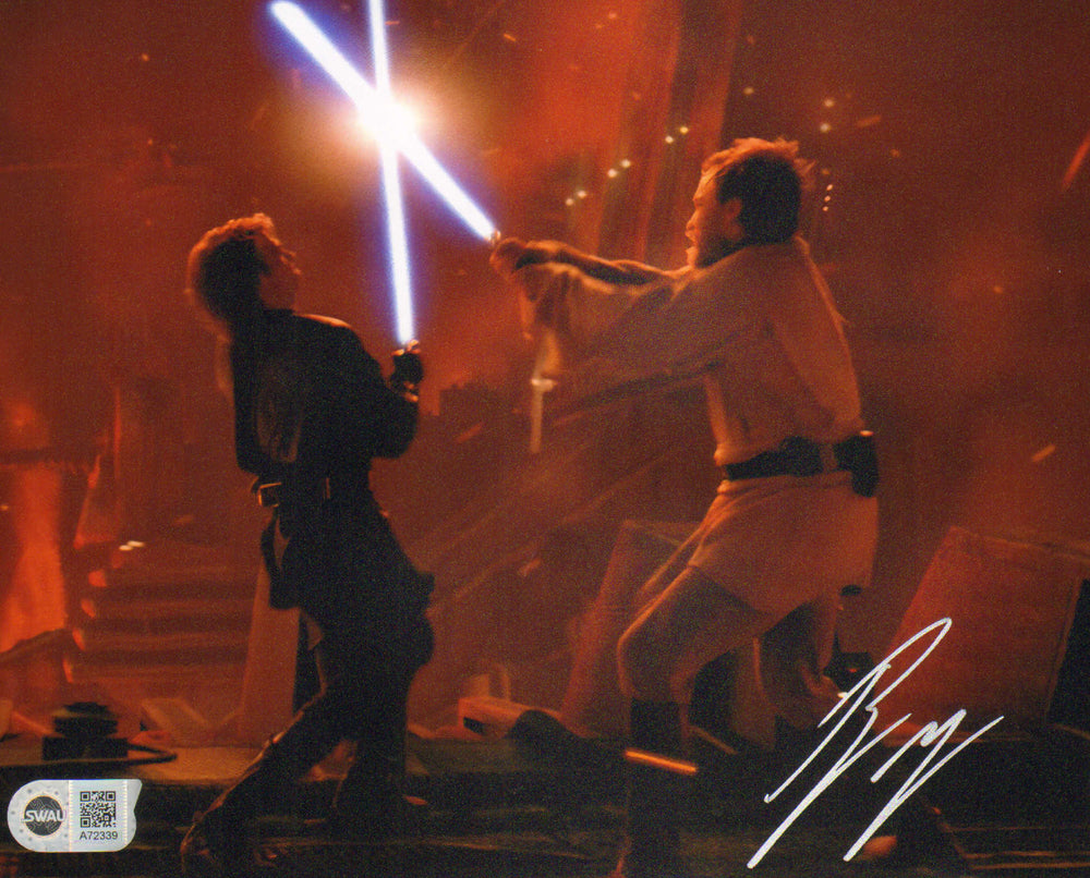 Ewan McGregor as Obi-Wan Kenobi in Lightsaber Duel vs. Anakin Skywalker in Star Wars Episode III: Revenge of the Sith (SWAU) Signed 8x10 Photo