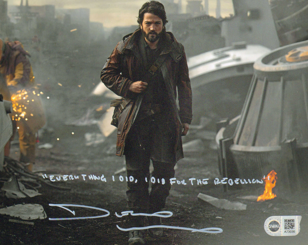 Diego Luna as Cassian Andor in Star Wars: Andor (SWAU) Signed 8x10 Photo with Great Quote