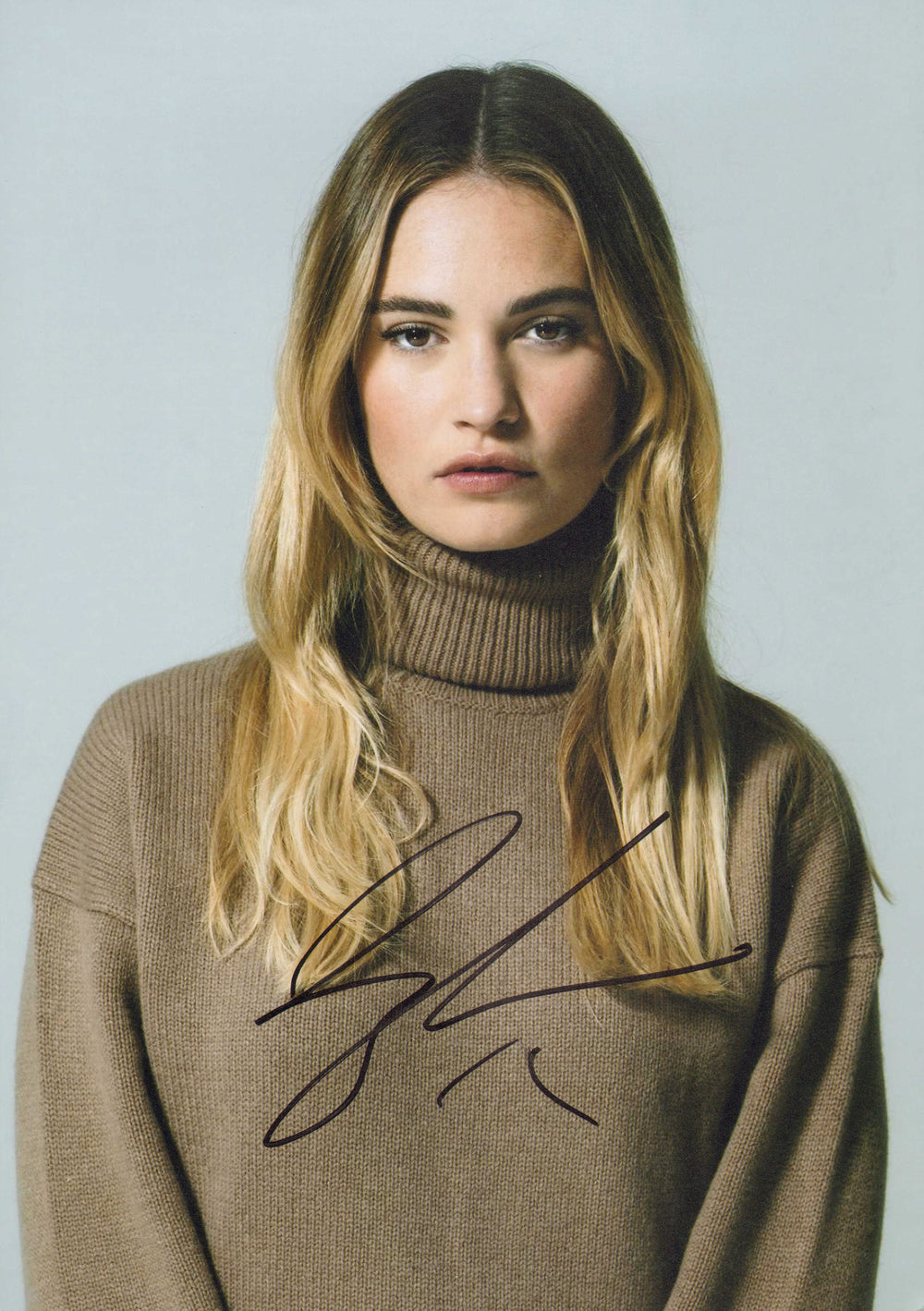 Lily James from Cinderella, Mamma Mia! Here We Go Again, & Pride & Prejudice & Zombies Signed 8x12 Photo
