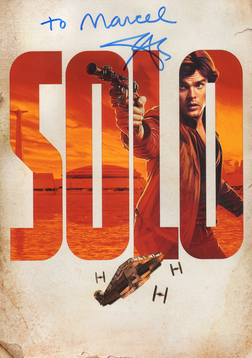 Alden Ehrenreich as Han Solo in Solo: A Star Wars Story Signed 8x12 Mini Poster
