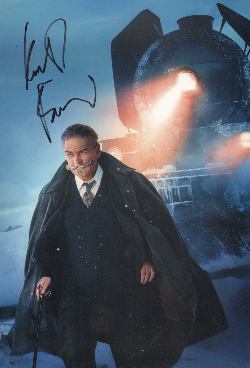 Kenneth Branagh as Hercule Poirot in Murder on the Orient Express Signed 8x12 Photo