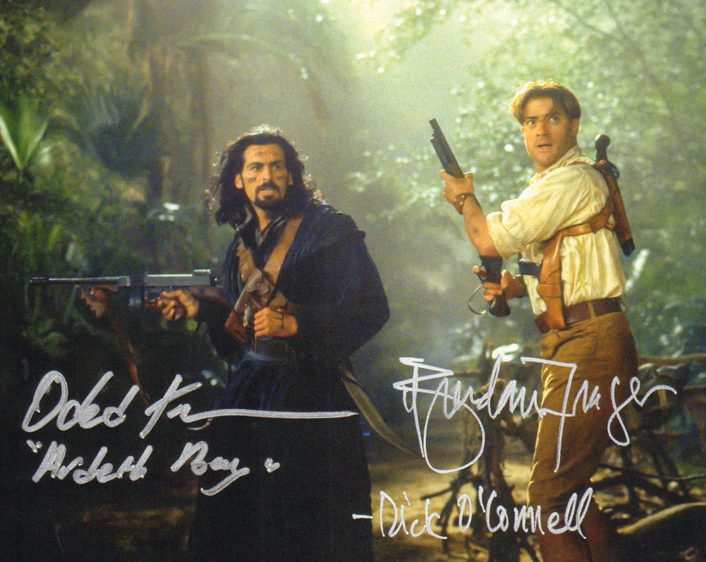 Brendan Fraser as Rick O'Connell & Oded Fehr as Ardeth Bay in The Mummy Returns (SWAU) Signed 8x10 Photo with Character Names