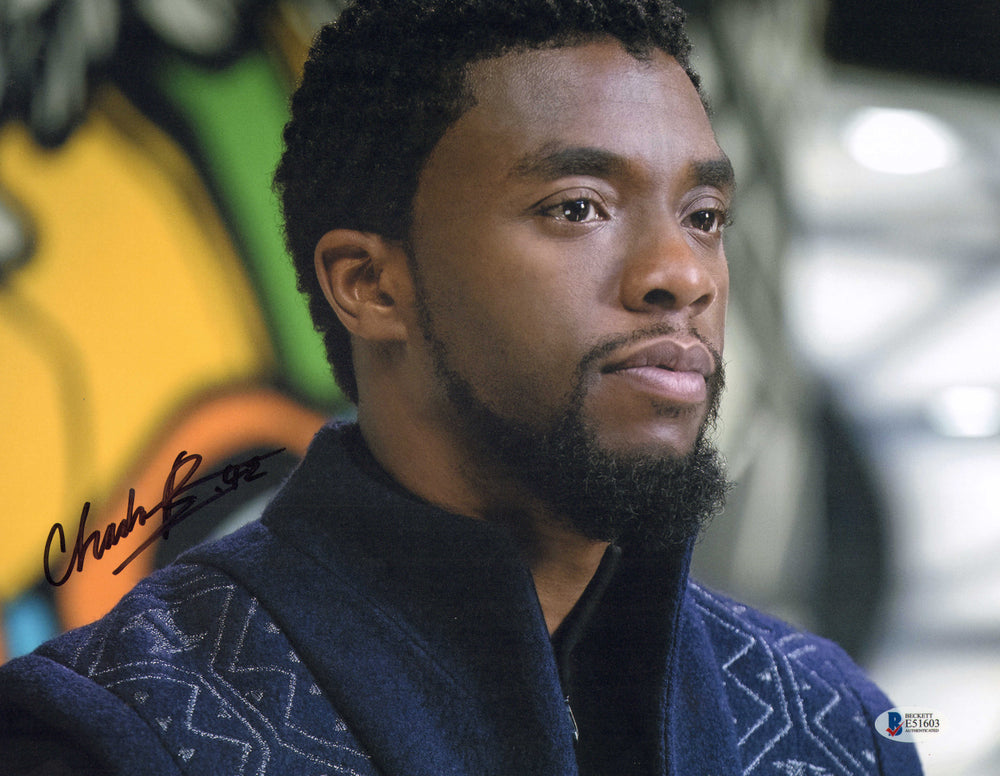 Chadwick Boseman as T'Challa / Black Panther in Marvel's Black Panther (Beckett) Signed 11x14 Photo