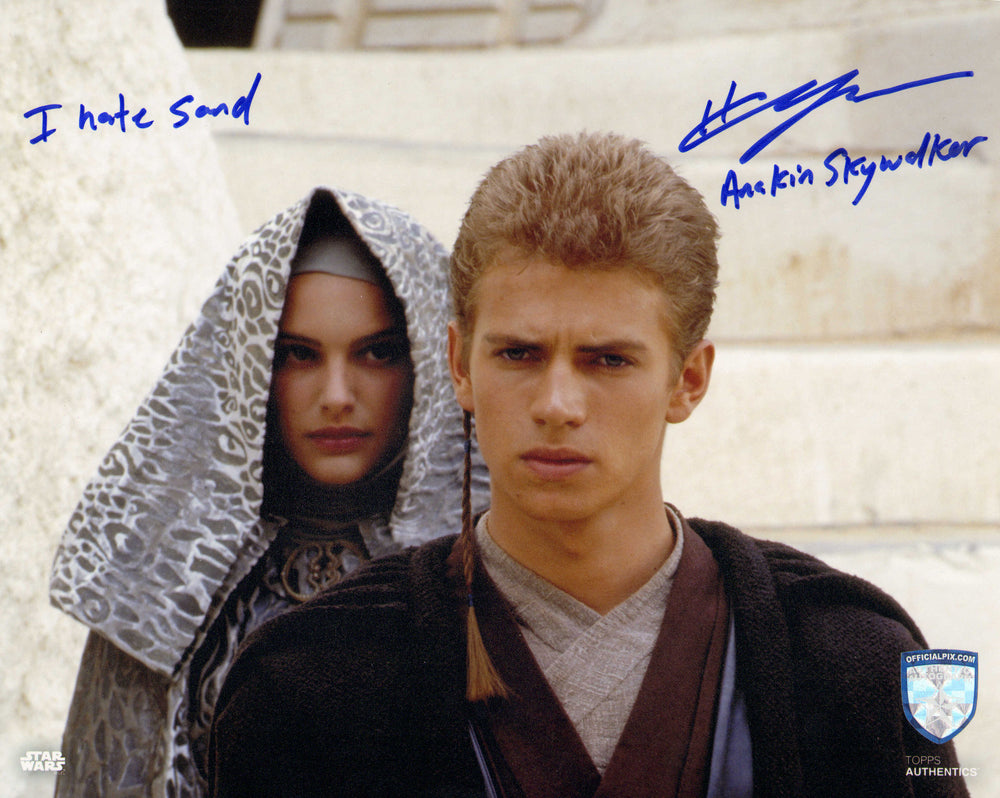Hayden Christensen as Anakin Skywalker in Star Wars Episode II: Attack of the Clones (Official Pix/Topps Star Wars Authentics) Signed 8x10 Photo with Character Name & Funny Quote