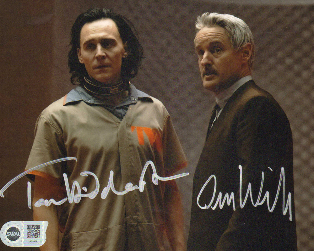 Tom Hiddleston as Loki & Owen Wilson as Mobius M. Mobius in Loki (SWAU) Signed 8x10 Photo