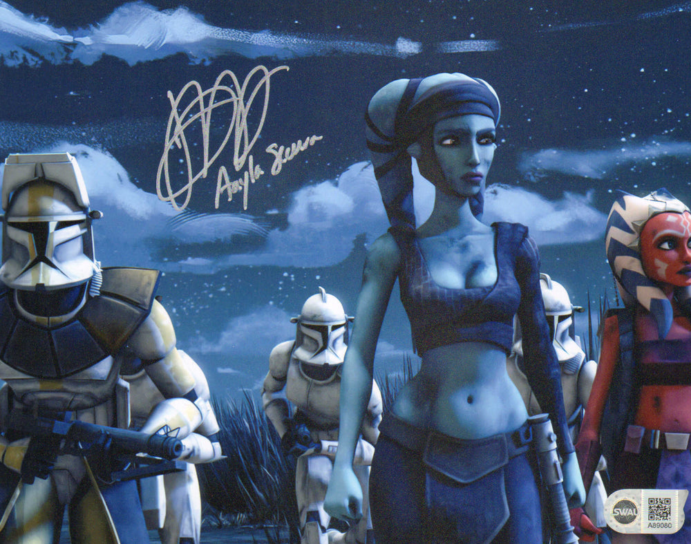 Jennifer Hale as Aayla Secura in Star Wars: The Clone Wars (SWAU) Signed 8x10 Photo With Character Name