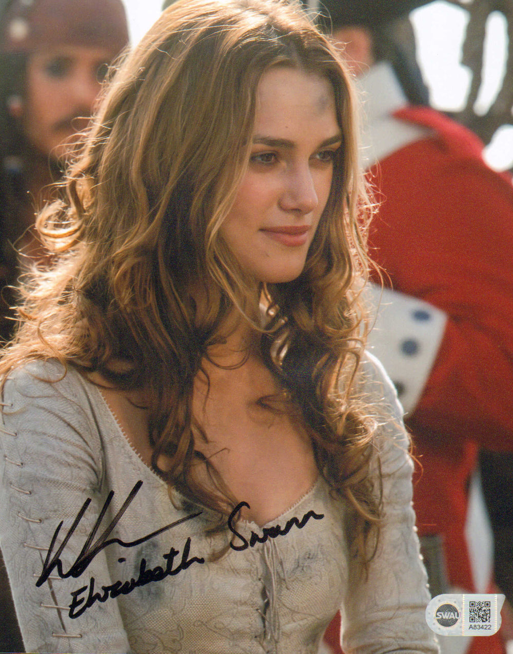 Keira Knightley as Elizabeth Swann in Pirates of the Caribbean: Dead Man's Chest (SWAU) Signed 8x10 Photo with Character Name