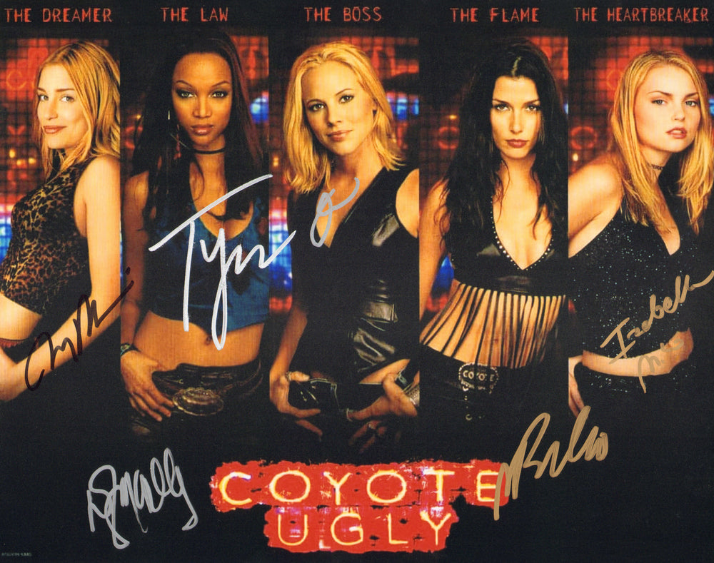 Coyote Ugly 11x14 Photo Cast Signed by Piper Perabo, Tyra Banks, Maria Bello, Izabella Miko, & Bridget Moynahan
