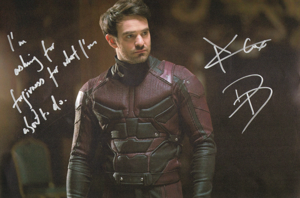 Charlie Cox as Matt Murdock in Daredevil Signed 11x17 Photo with Character Name & Quote