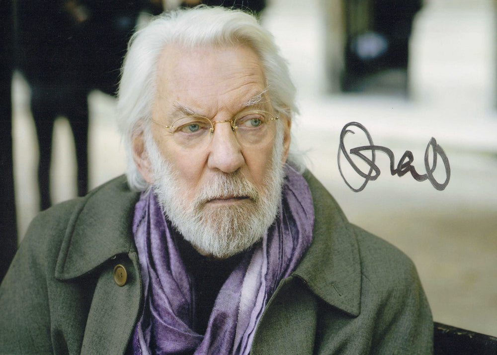 Donald Sutherland from Invasion of the Body Snatchers, Animal House, & The Hunger Games Signed 8x12 Photo