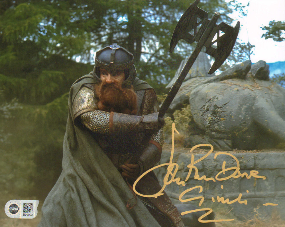 John Rhys-Davies as Gimli in The Lord of the Rings: The Fellowship of the Ring (SWAU) Signed 8x10 Photo with Character Name