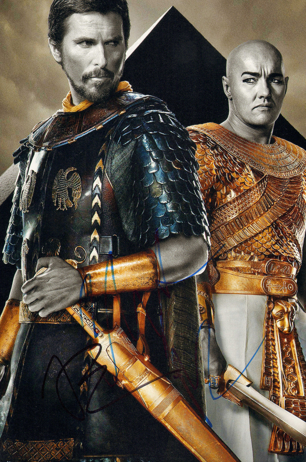 Christian Bale as Moses & Joel Edgerton as Ramses in Ridley Scott's Exodus: Gods & Kings Signed 8x12 Photo