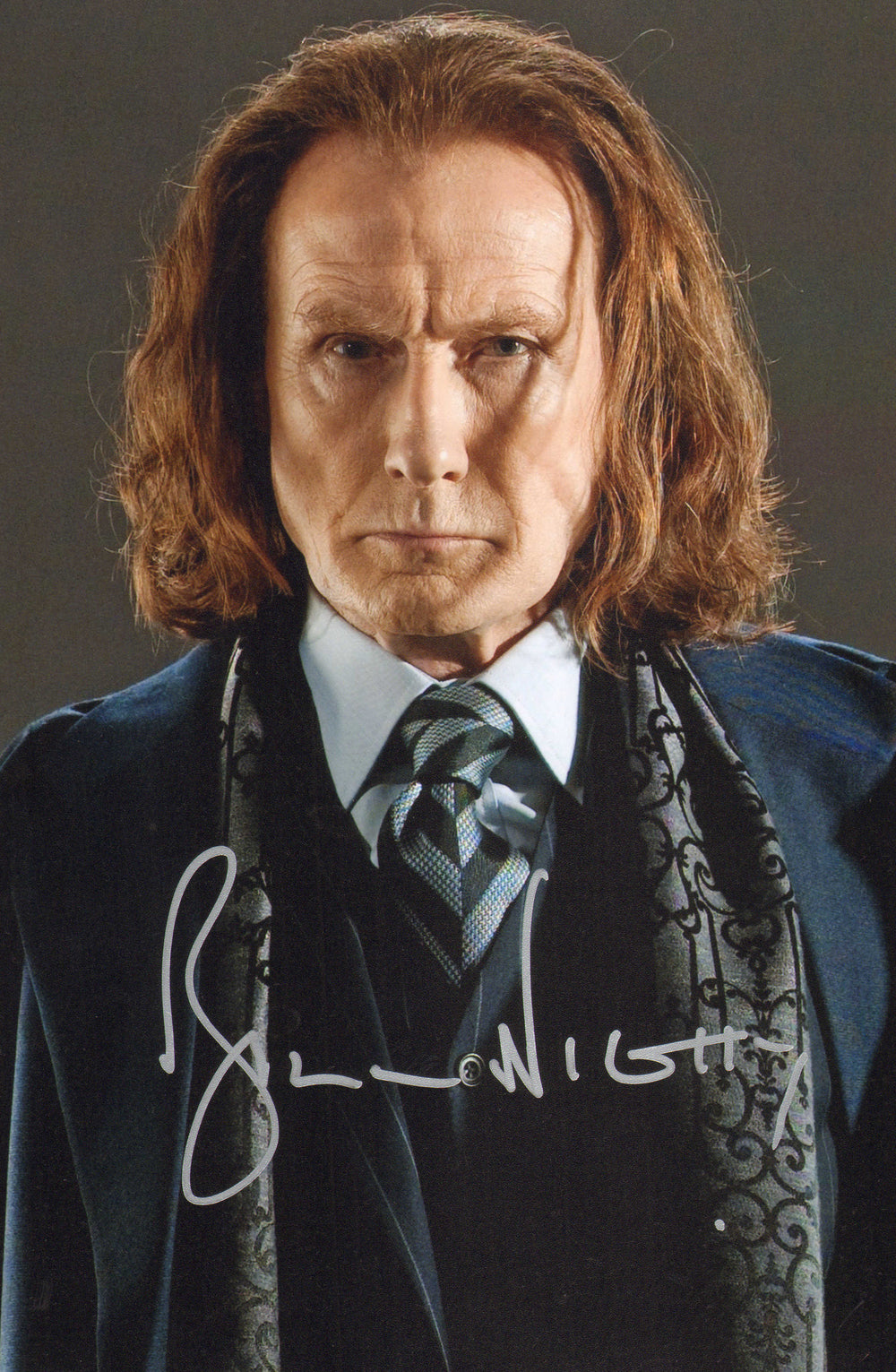Bill Nighy as Minister for Magic Rufus Scrimgeour in Harry Potter & the Deathly Hallows Part 1 Signed 8x12 Photo