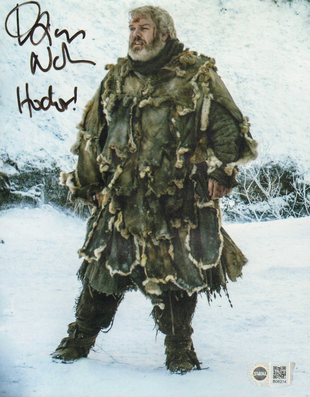 Kristian Nairn as Hodor in Game of Thrones (SWAU) Signed 8x10 Photo with Character Name Quote